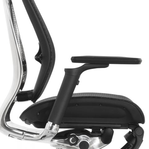 Кресло с подножкой FALTO SPRING 2 (поясничный валик, подлокотникии 6D(360), сетка, черный)