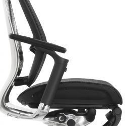 Кресло с подножкой FALTO SPRING 2 (поясничный валик, подлокотникии 6D(360), сетка, черный)