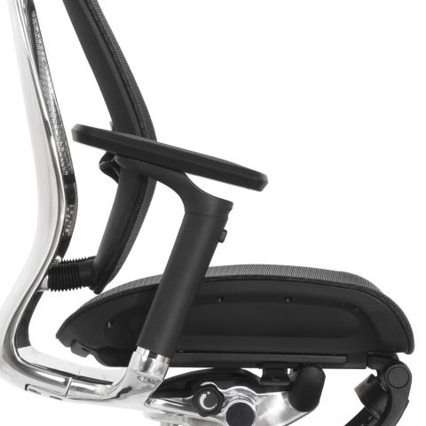 Кресло с подножкой FALTO SPRING 2 (поясничный валик, подлокотникии 6D(360), сетка, черный)