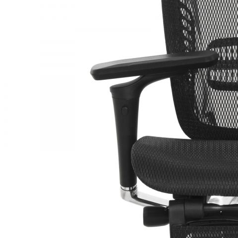 Кресло с подножкой FALTO SPRING 2 (поясничный валик, подлокотникии 6D(360), сетка, черный)