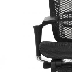 Кресло с подножкой FALTO SPRING 2 (поясничный валик, подлокотникии 6D(360), сетка, черный)