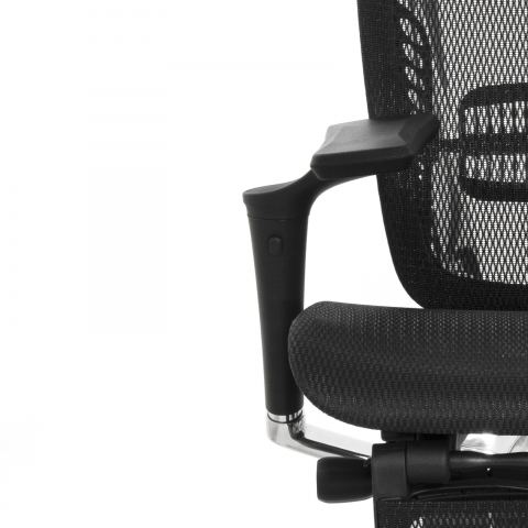 Кресло с подножкой FALTO SPRING 2 (поясничный валик, подлокотникии 6D(360), сетка, черный)