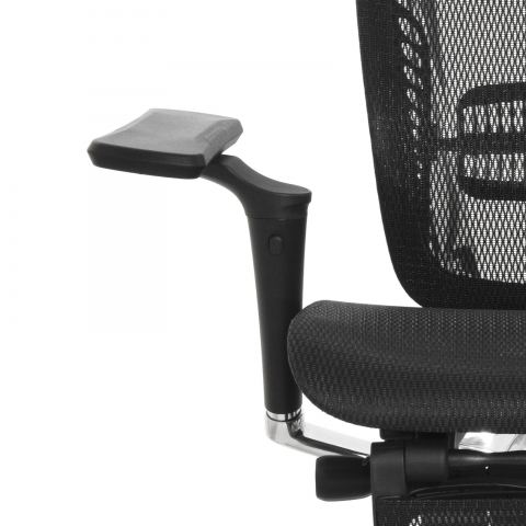 Кресло с подножкой FALTO SPRING 2 (поясничный валик, подлокотникии 6D(360), сетка, черный)