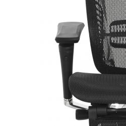 Кресло с подножкой FALTO SPRING 2 (поясничный валик, подлокотникии 6D(360), сетка, черный)