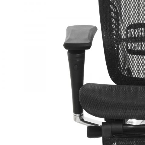 Кресло с подножкой FALTO SPRING 2 (поясничный валик, подлокотникии 6D(360), сетка, черный)