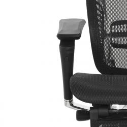 Кресло с подножкой FALTO SPRING 2 (поясничный валик, подлокотникии 6D(360), сетка, черный)