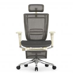 Кресло с подножкой FALTO SPRING 2 (поясничный валик, подлокотн 6D(360), сетка, светлый)