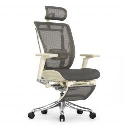 Кресло с подножкой FALTO SPRING 2 (поясничный валик, подлокотн 6D(360), сетка, светлый)