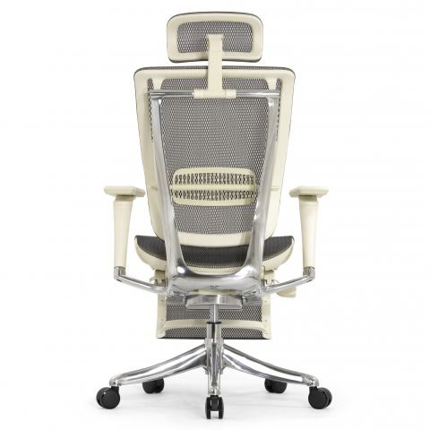 Кресло с подножкой FALTO SPRING 2 (поясничный валик, подлокотн 6D(360), сетка, светлый)