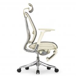 Кресло с подножкой FALTO SPRING 2 (поясничный валик, подлокотн 6D(360), сетка, светлый)