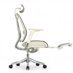 Кресло с подножкой FALTO SPRING 2 (поясничный валик, подлокотн 6D(360), сетка, светлый)