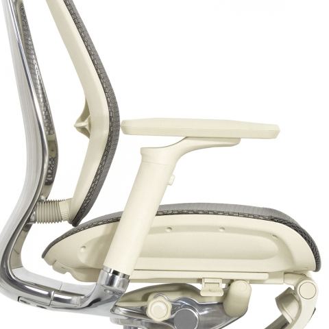 Кресло с подножкой FALTO SPRING 2 (поясничный валик, подлокотн 6D(360), сетка, светлый)