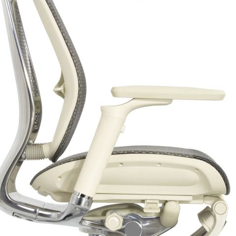 Кресло с подножкой FALTO SPRING 2 (поясничный валик, подлокотн 6D(360), сетка, светлый)