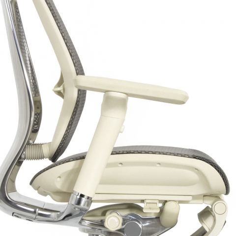 Кресло с подножкой FALTO SPRING 2 (поясничный валик, подлокотн 6D(360), сетка, светлый)