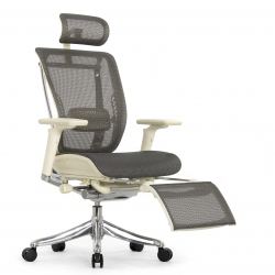 Кресло с подножкой FALTO SPRING 2 (поясничный валик, подлокотн 6D(360), сетка, светлый)