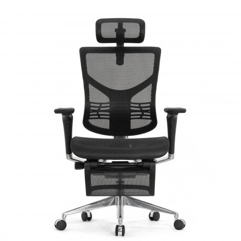 Кресло с подножкой FALTO STAR 2 (подлокотники 6D(360),сетка, цвет чёрный)