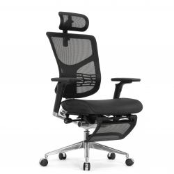 Кресло с подножкой FALTO STAR 2 (подлокотники 6D(360),сетка, цвет чёрный)