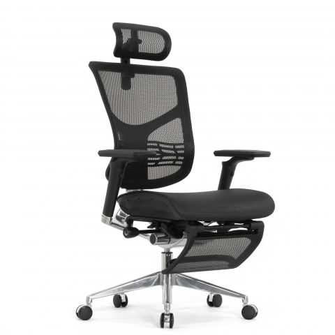 Кресло с подножкой FALTO STAR 2 (подлокотники 6D(360),сетка, цвет чёрный)