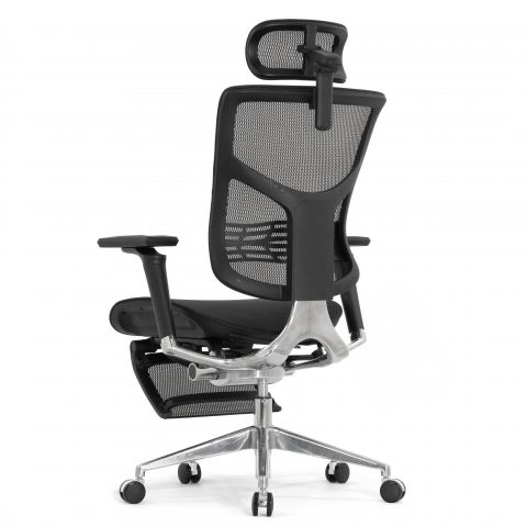 Кресло с подножкой FALTO STAR 2 (подлокотники 6D(360),сетка, цвет чёрный)