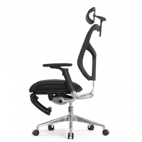 Кресло с подножкой FALTO STAR 2 (подлокотники 6D(360),сетка, цвет чёрный)