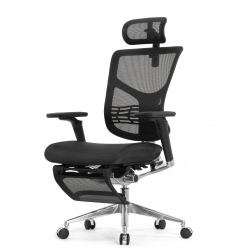 Кресло с подножкой FALTO STAR 2 (подлокотники 6D(360),сетка, цвет чёрный)