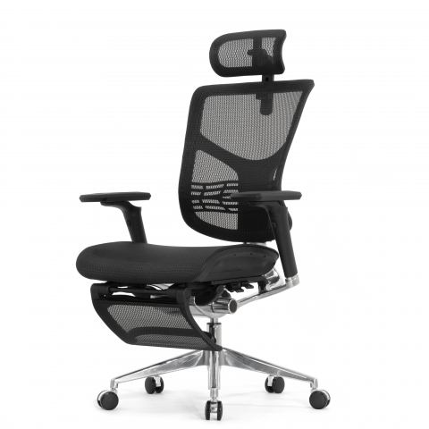 Кресло с подножкой FALTO STAR 2 (подлокотники 6D(360),сетка, цвет чёрный)