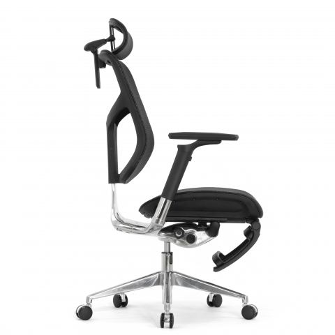 Кресло с подножкой FALTO STAR 2 (подлокотники 6D(360),сетка, цвет чёрный)