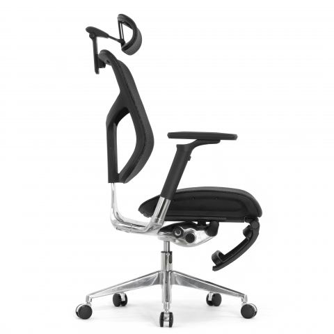 Кресло с подножкой FALTO STAR 2 (подлокотники 6D(360),сетка, цвет чёрный)