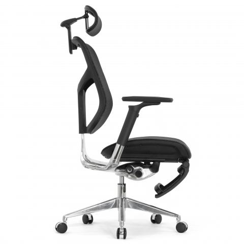 Кресло с подножкой FALTO STAR 2 (подлокотники 6D(360),сетка, цвет чёрный)