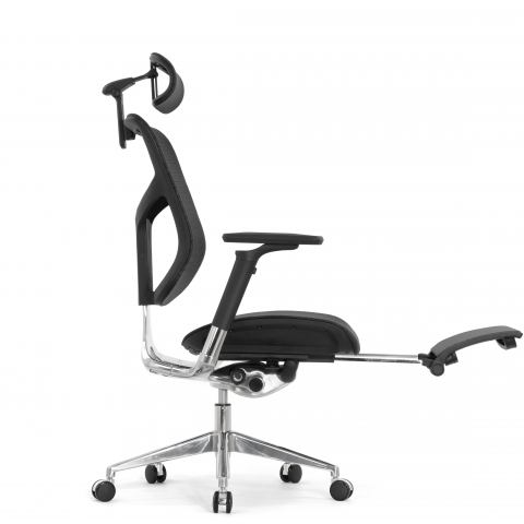 Кресло с подножкой FALTO STAR 2 (подлокотники 6D(360),сетка, цвет чёрный)