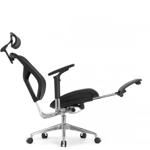 Кресло с подножкой FALTO STAR 2 (подлокотники 6D(360),сетка, цвет чёрный)