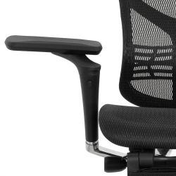 Кресло с подножкой FALTO STAR 2 (подлокотники 6D(360),сетка, цвет чёрный)