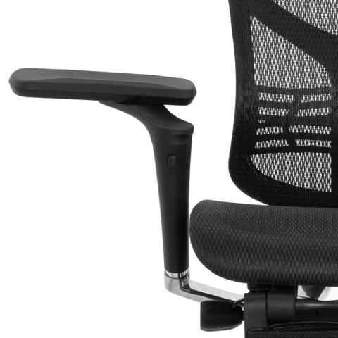 Кресло с подножкой FALTO STAR 2 (подлокотники 6D(360),сетка, цвет чёрный)