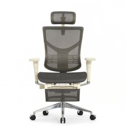 Кресло с подножкой FALTO STAR 2 (подлокотники 6D(360),сетка, цвет светлый)