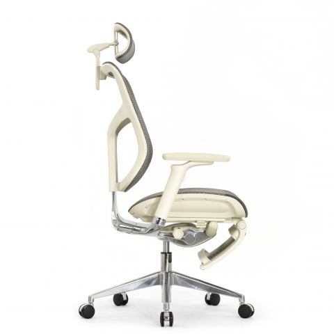 Кресло с подножкой FALTO STAR 2 (подлокотники 6D(360),сетка, цвет светлый)