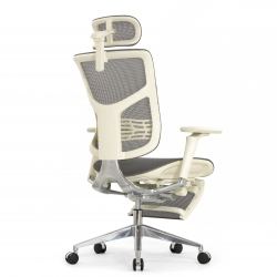 Кресло с подножкой FALTO STAR 2 (подлокотники 6D(360),сетка, цвет светлый)