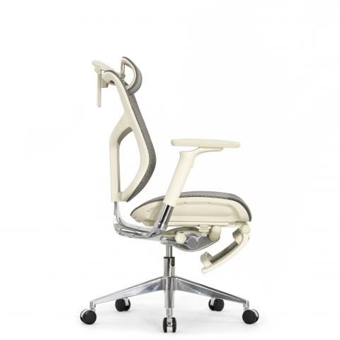 Кресло с подножкой FALTO STAR 2 (подлокотники 6D(360),сетка, цвет светлый)