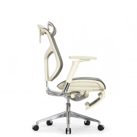 Кресло с подножкой FALTO STAR 2 (подлокотники 6D(360),сетка, цвет светлый)