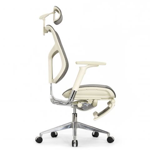 Кресло с подножкой FALTO STAR 2 (подлокотники 6D(360),сетка, цвет светлый)