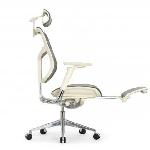 Кресло с подножкой FALTO STAR 2 (подлокотники 6D(360),сетка, цвет светлый)