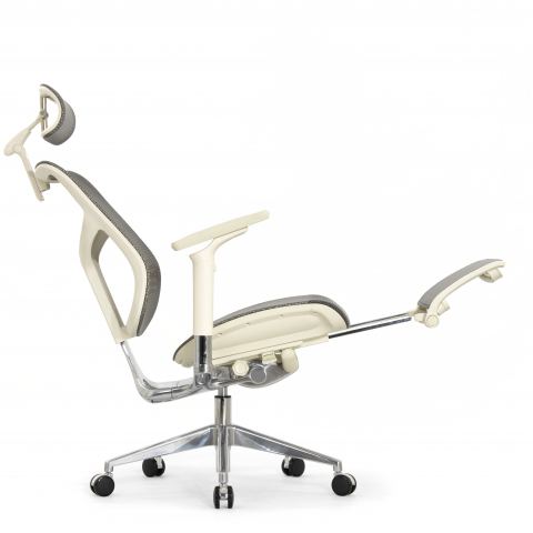 Кресло с подножкой FALTO STAR 2 (подлокотники 6D(360),сетка, цвет светлый)