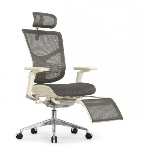 Кресло с подножкой FALTO STAR 2 (подлокотники 6D(360),сетка, цвет светлый)