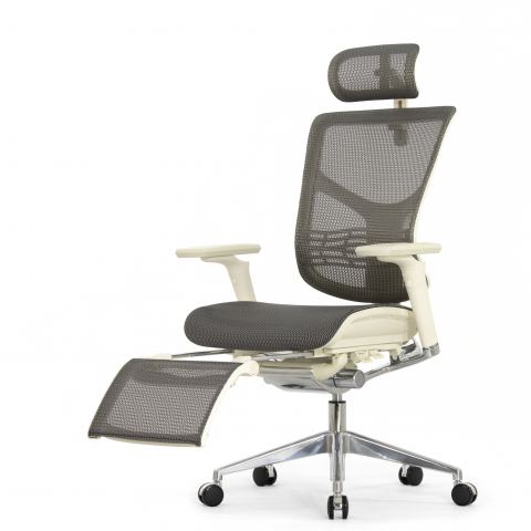 Кресло с подножкой FALTO STAR 2 (подлокотники 6D(360),сетка, цвет светлый)