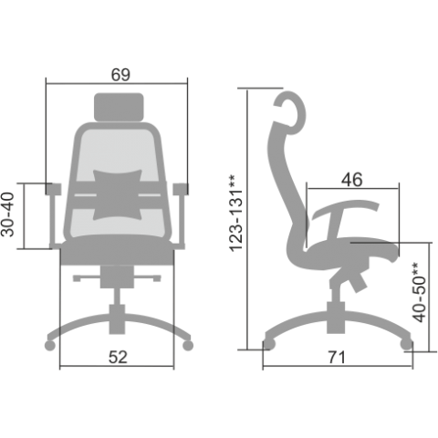 Кресло Метта Samurai S-3.04 темно-бордовый