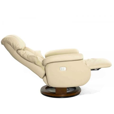 Кресло электрореклайнер FALTO Lux Electro (2 мотора, натуральная кожа, бежевый)