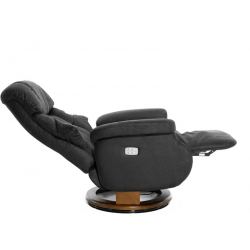 Кресло электрореклайнер FALTO Lux Electro (2 мотора, искусственный нубук, черный)