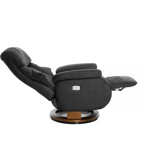 Кресло электрореклайнер FALTO Lux Electro (2 мотора, искусственный нубук, черный)