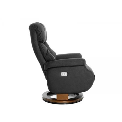 Кресло электрореклайнер FALTO Lux Electro (2 мотора, искусственный нубук, черный)