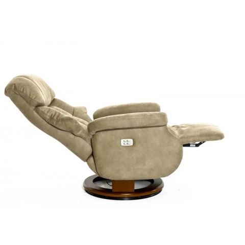 Кресло электрореклайнер FALTO Lux Electro (2 мотора, искусственный нубук, бежевый)