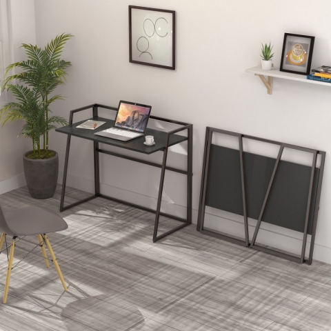 Складной письменный стол (для компьютера) EUREKA ERK-FD-02B с шириной 104 см, Black